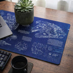 Millennium Falcon Blueprint Desk Mat - Star Wars Office Accessory Father's Day Gift