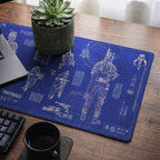 Boba Fett's Armor Blueprint Desk Mat - Star Wars Office Accessory Father's Day Gift