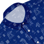 AT-AT Blueprint Hawaiian Shirt with Pocket - Star Wars Schematic Button Down Shirt