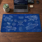 Razor Crest Blueprint Desk Mat - Star Wars Office Accessory Father's Day Gift