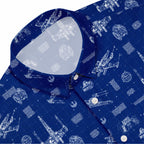 T-65B X-Wing Starfighter Blueprint Hawaiian Shirt with Pocket - Star Wars Schematic Button Down Shirt