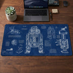 R2-D2 Blueprint Desk Mat - Star Wars Office Accessory Father's Day Gift