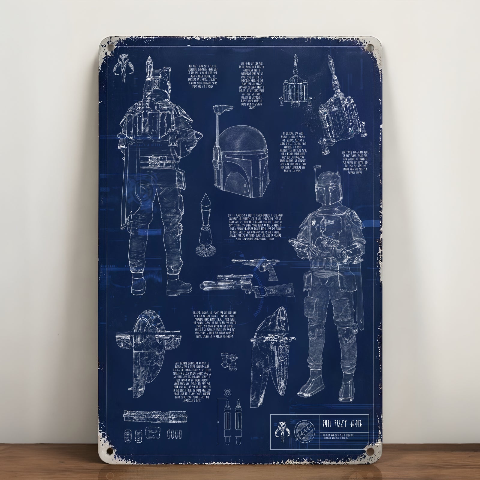 Bounty Hunter Equipments Blueprint Vintage Metal Sign - Vintage Home Decor Gifts for Fans