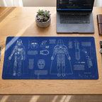 Darth Vader's Equipments Blueprint Desk Mat - Star Wars Office Accessory Father's Day Gift