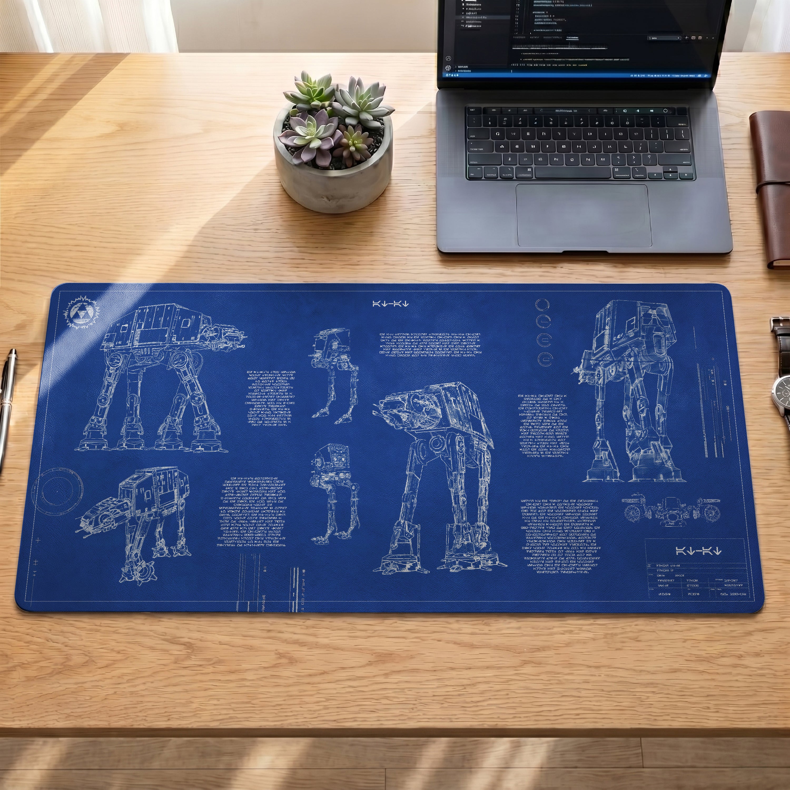 AT-AT Blueprint Desk Mat - Star Wars Office Accessory Father's Day Gift