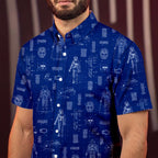 Darth Vader's Equipment Blueprint Hawaiian Shirt with Pocket - Star Wars Schematic Button Down Shirt