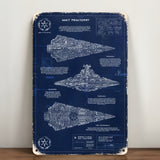 Star Destroyer Blueprint Vintage Metal Sign - Vintage Home Decor Gifts for Fans