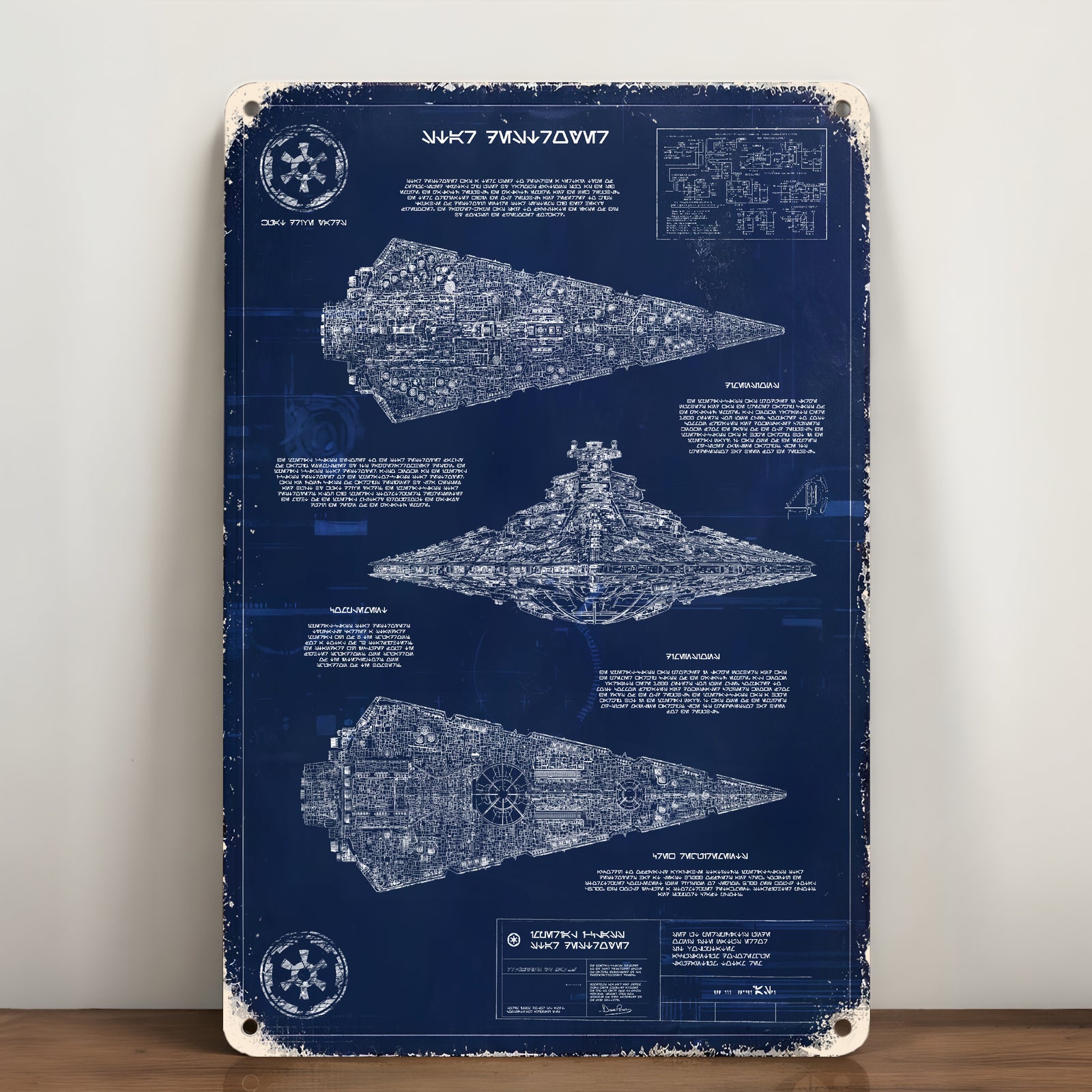Star Destroyer Blueprint Vintage Metal Sign - Vintage Home Decor Gifts for Fans