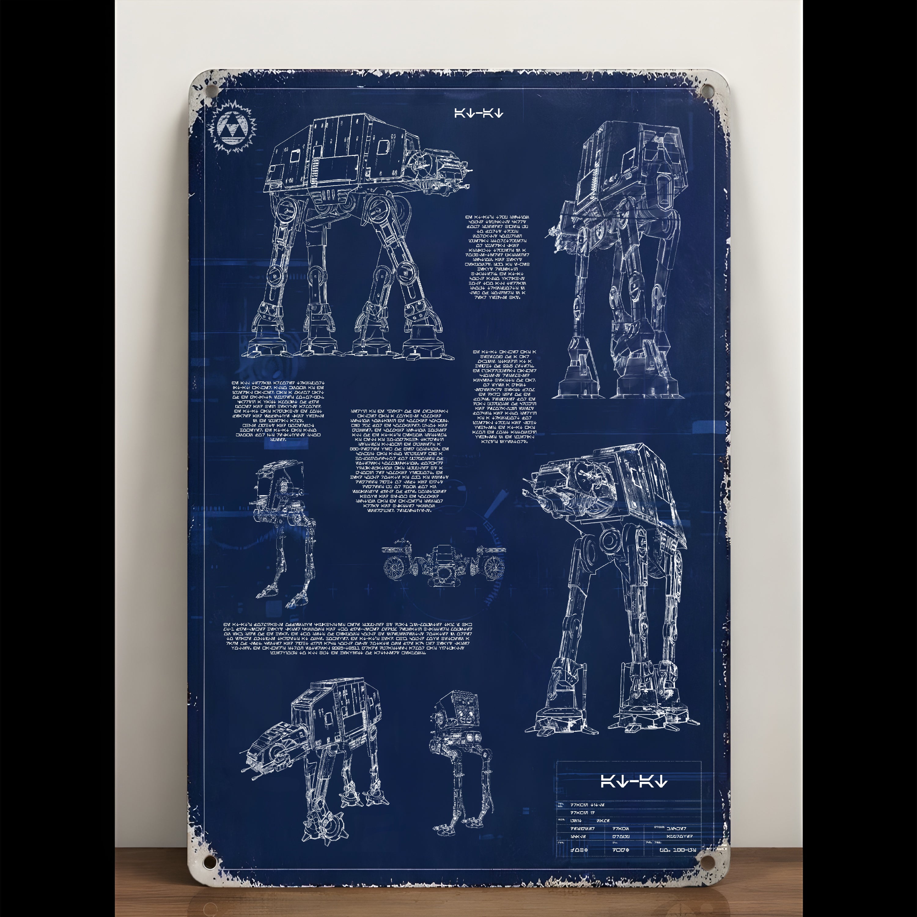 AT-AT Blueprint Vintage Metal Sign - Vintage Home Decor Gifts for Fans