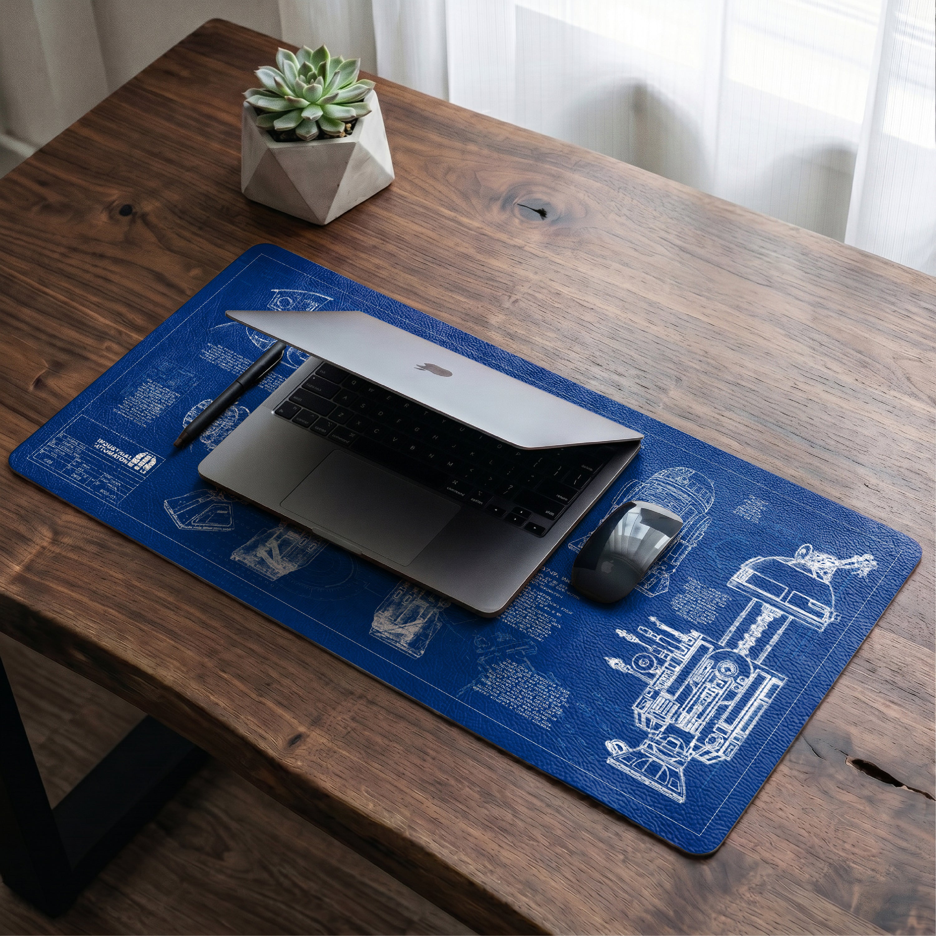 R2-D2 Blueprint Desk Mat - Star Wars Office Accessory Father's Day Gift