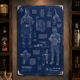 Bounty Hunter Equipments Blueprint Vintage Metal Sign - Vintage Home Decor Gifts for Fans