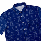 AT-AT Blueprint Hawaiian Shirt with Pocket - Star Wars Schematic Button Down Shirt
