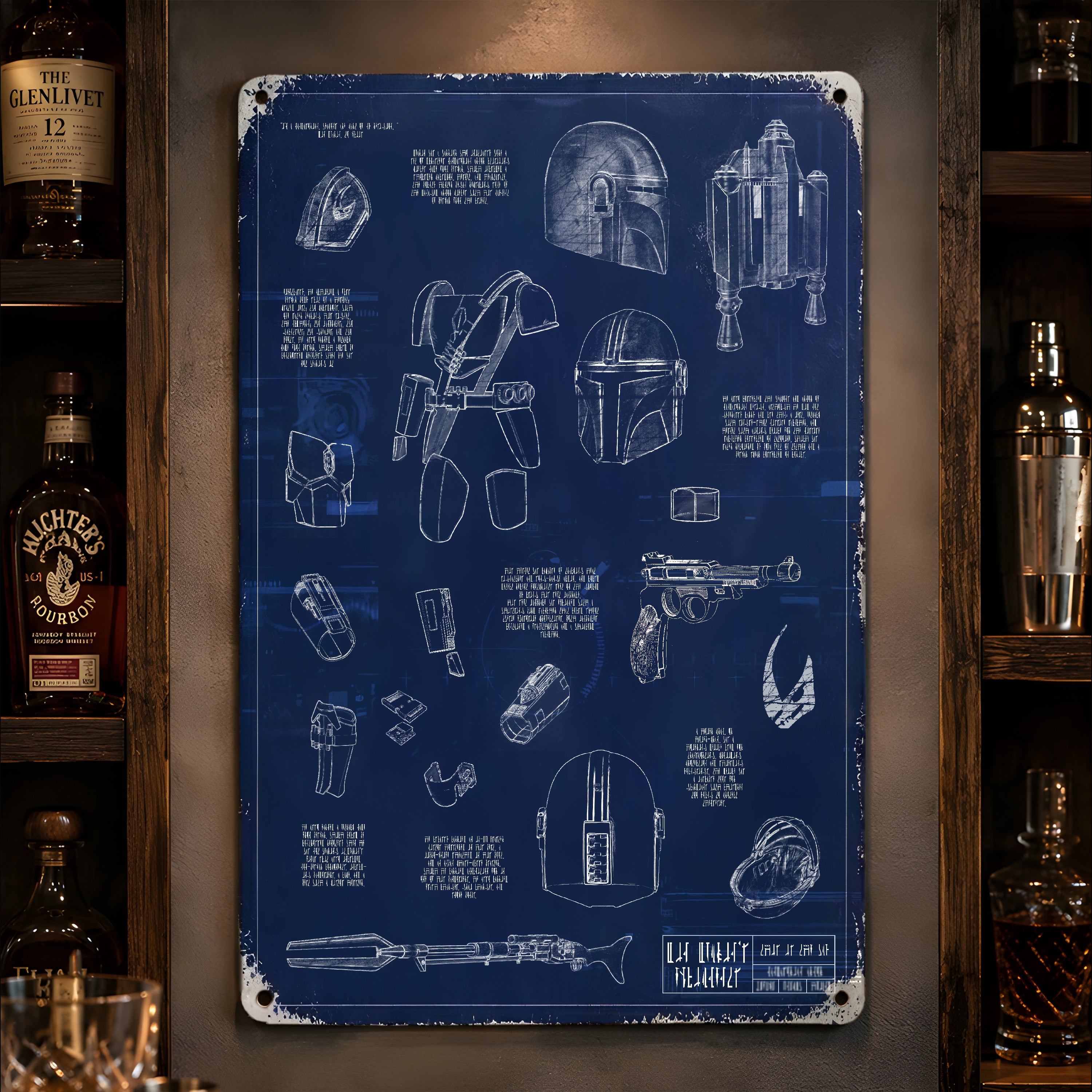 Mando Equipments Blueprint Vintage Metal Sign - Vintage Home Decor Gifts for Fans