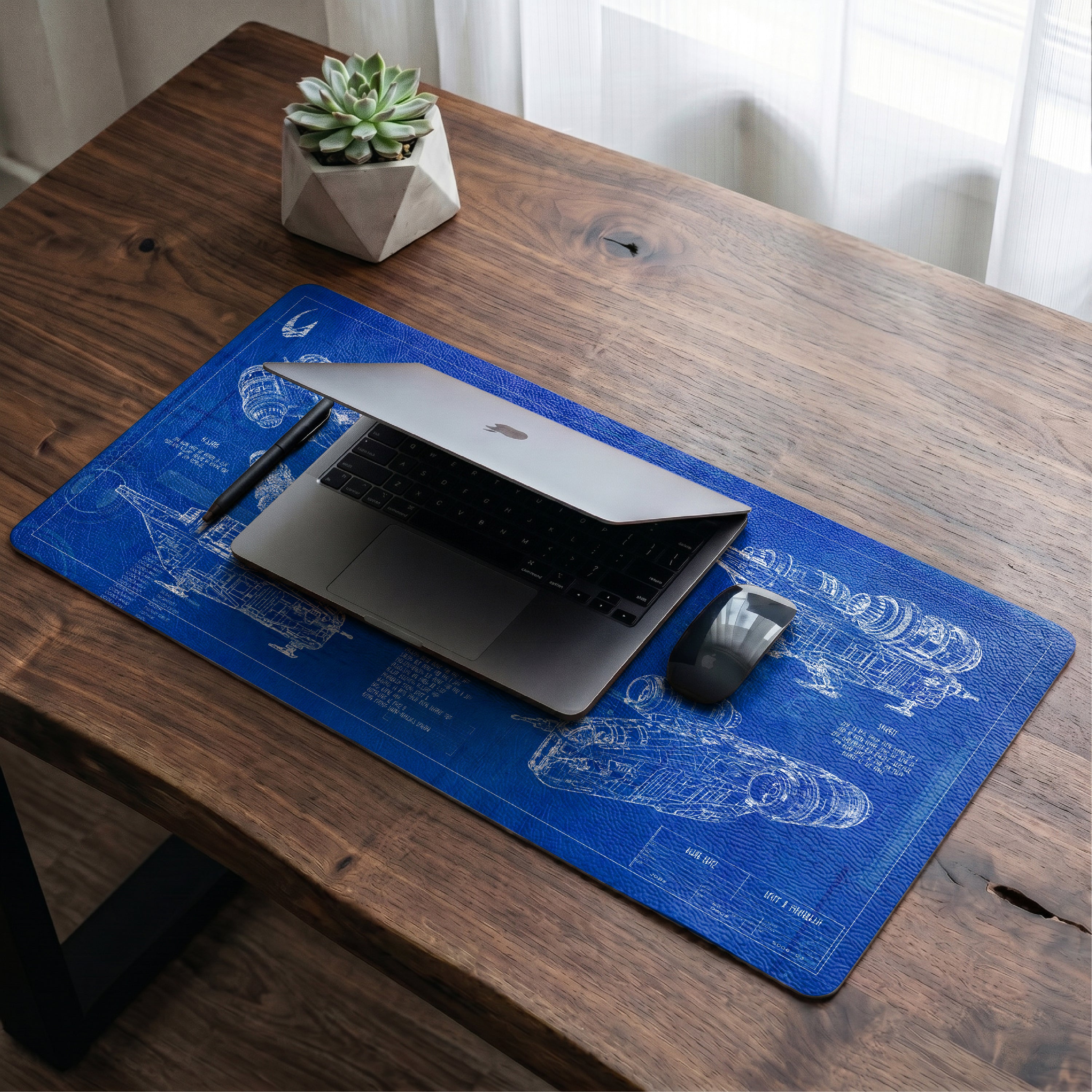 Razor Crest Blueprint Desk Mat - Star Wars Office Accessory Father's Day Gift