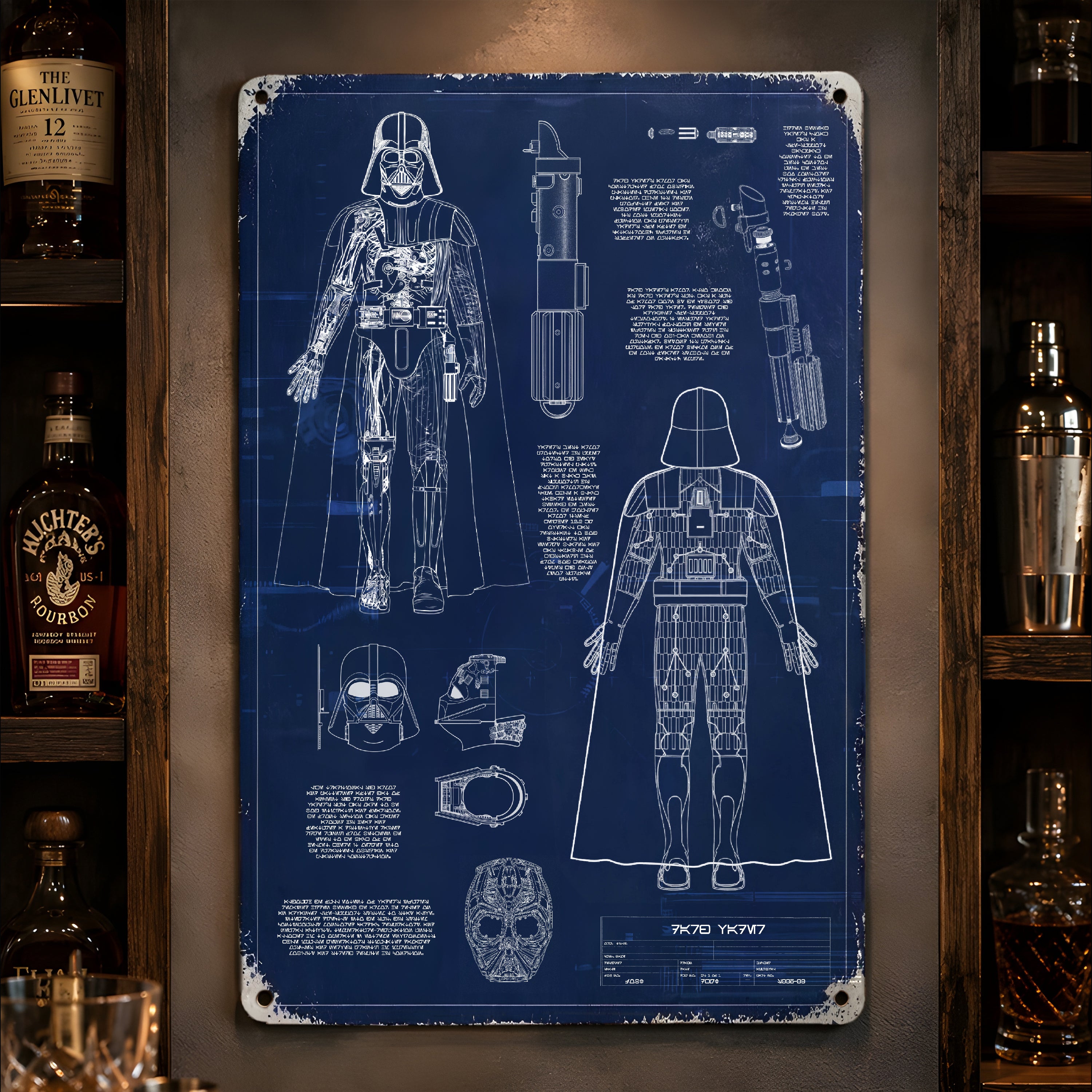 Sith Lord Equipments Blueprint Vintage Metal Sign - Vintage Home Decor Gifts for Fans