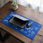 T-65B X-Wing Starfighter Blueprint Desk Mat - Star Wars Office Accessory Father's Day Gift