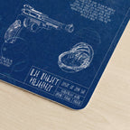 Mandalorian Equipment Blueprint Desk Mat - Star Wars Office Accessory Father's Day Gift