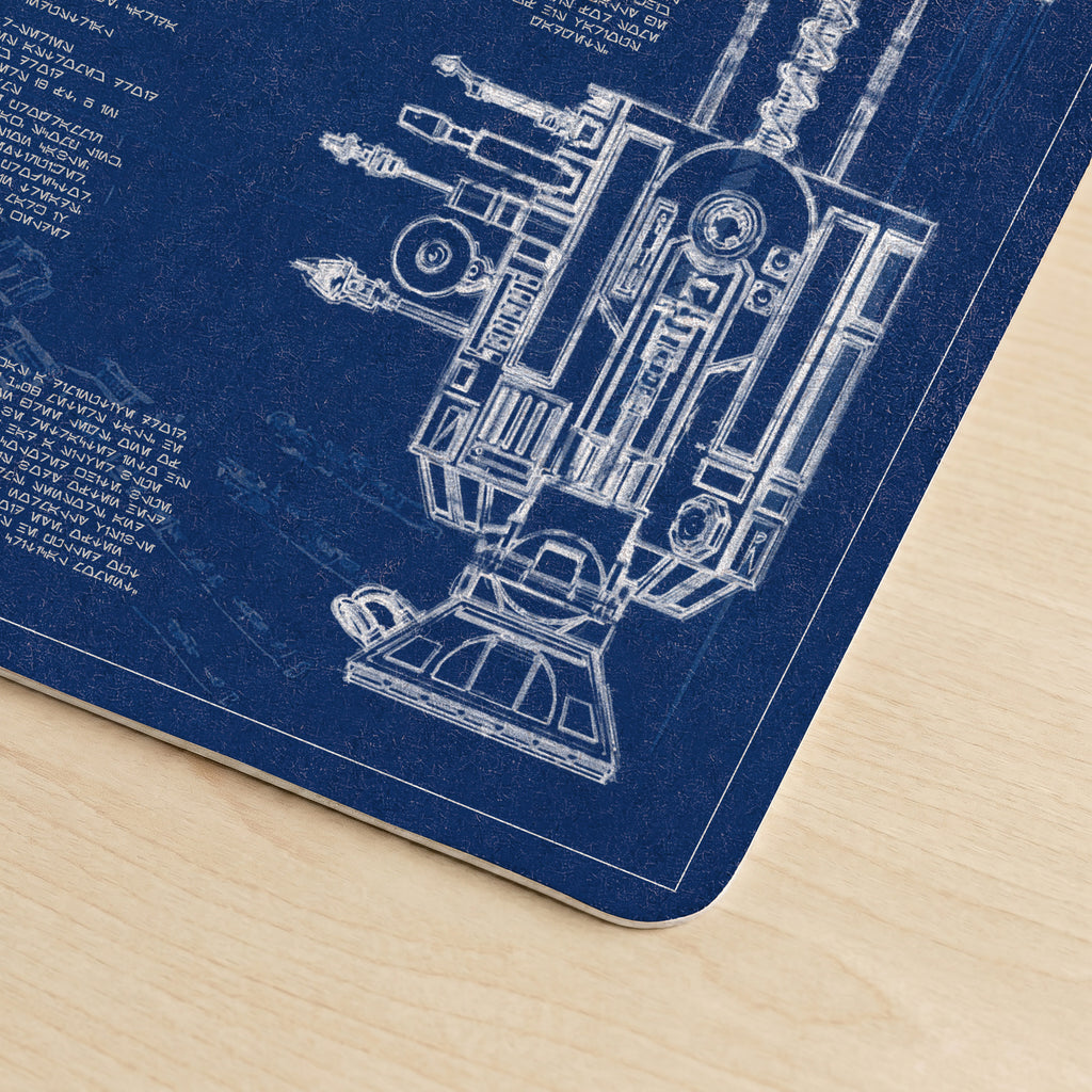 R2-D2 Blueprint Desk Mat - Star Wars Office Accessory Father's Day Gift