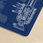 R2-D2 Blueprint Desk Mat - Star Wars Office Accessory Father's Day Gift