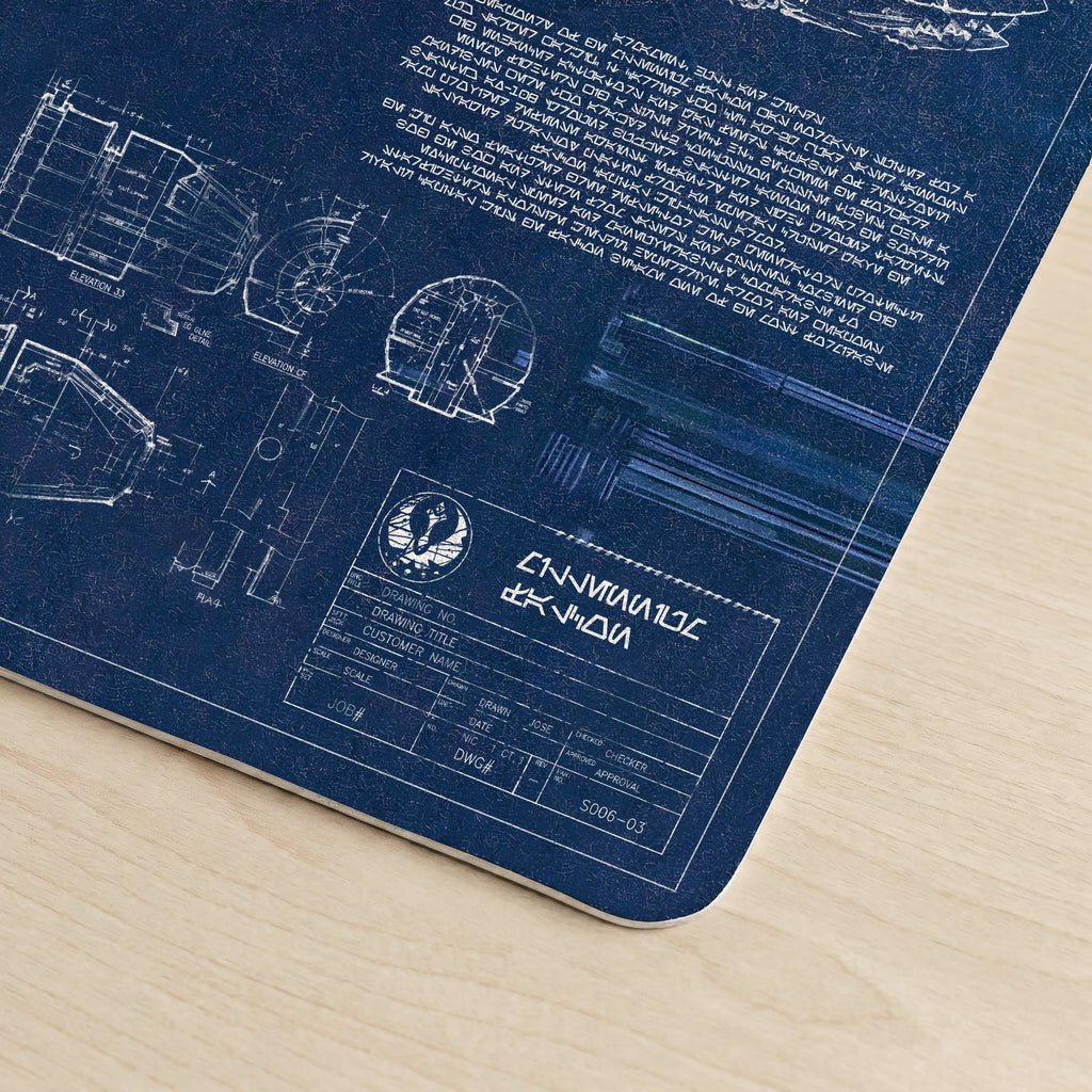 Millennium Falcon Blueprint Desk Mat - Star Wars Office Accessory Father's Day Gift