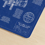 T-65B X-Wing Starfighter Blueprint Desk Mat - Star Wars Office Accessory Father's Day Gift