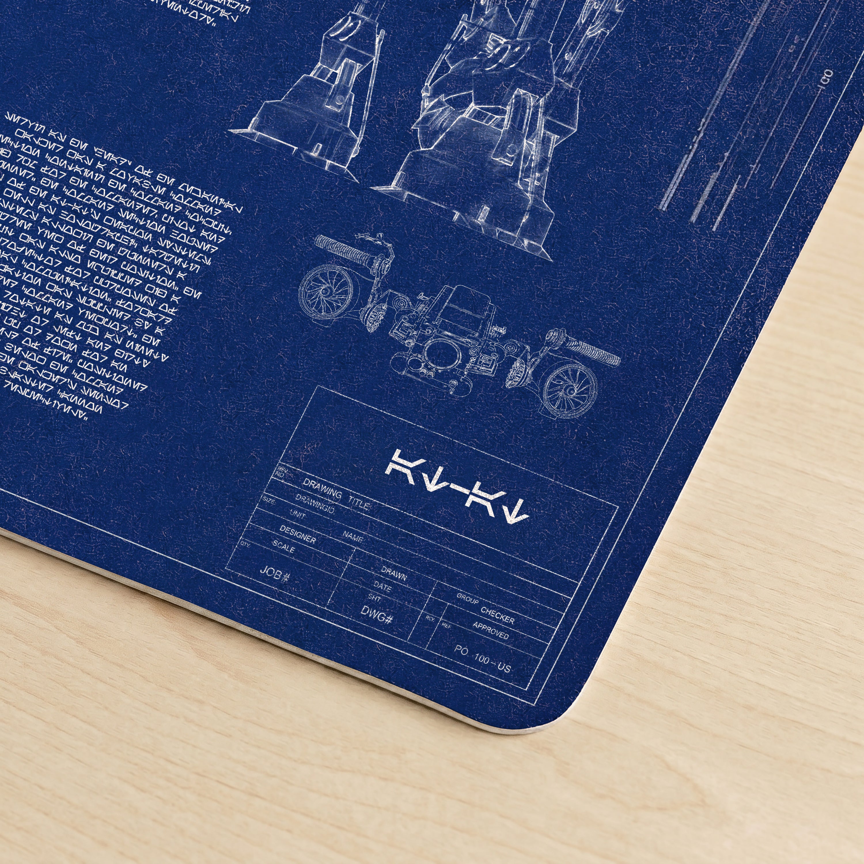 AT-AT Blueprint Desk Mat - Star Wars Office Accessory Father's Day Gift