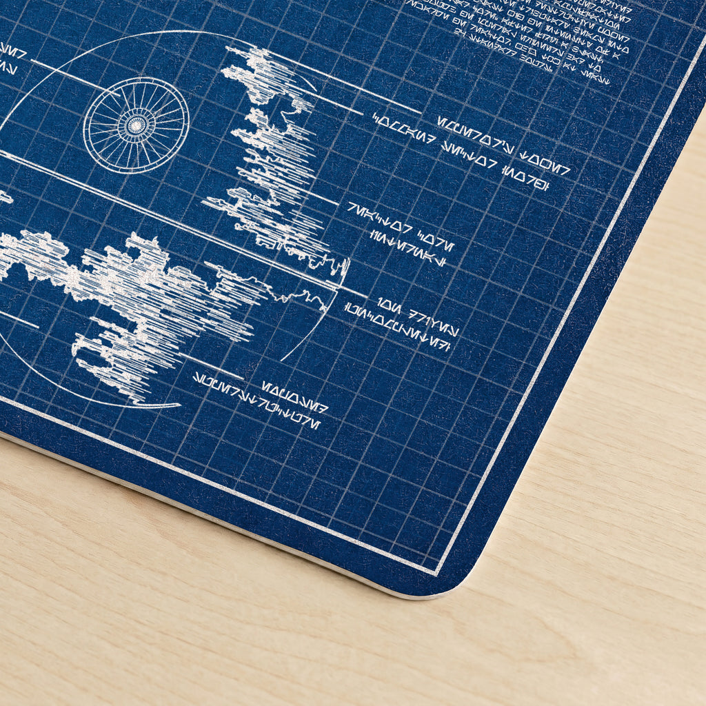 Death Star Blueprint Desk Mat - Star Wars Office Accessory Father's Day Gift