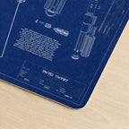 Darth Vader's Equipments Blueprint Desk Mat - Star Wars Office Accessory Father's Day Gift