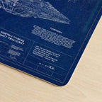 Imperial I-Class Star Destroyer Blueprint Desk Mat - Star Wars Office Accessory Father's Day Gift