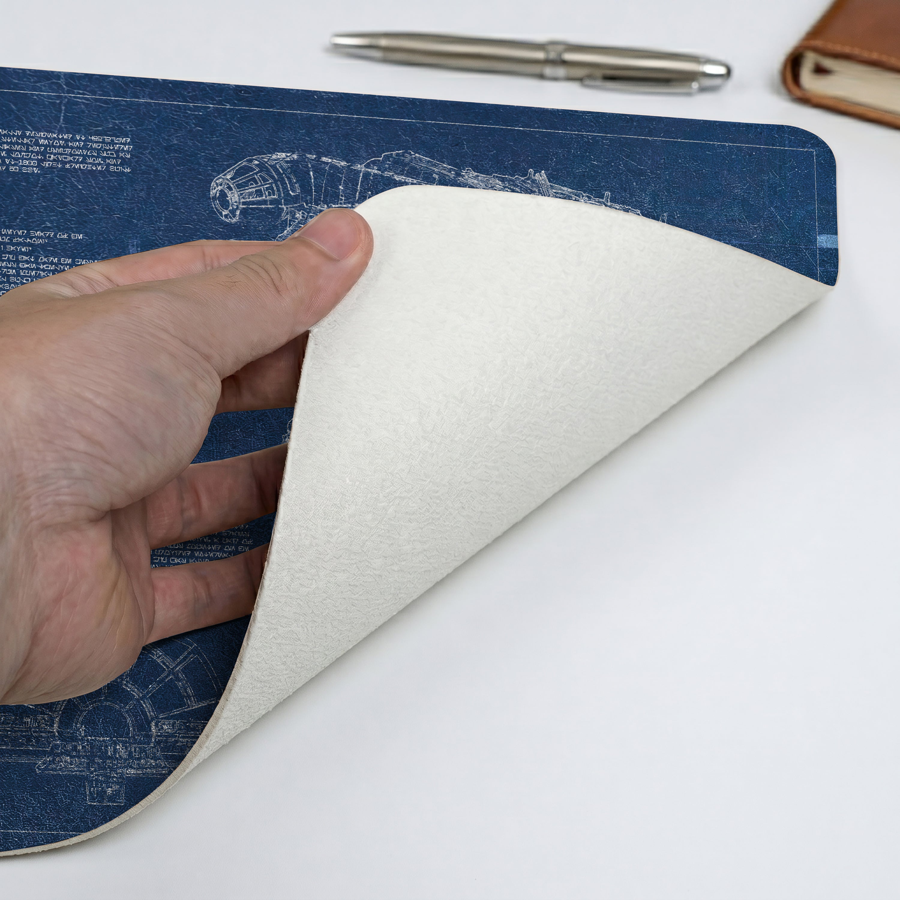 Millennium Falcon Blueprint Desk Mat - Star Wars Office Accessory Father's Day Gift