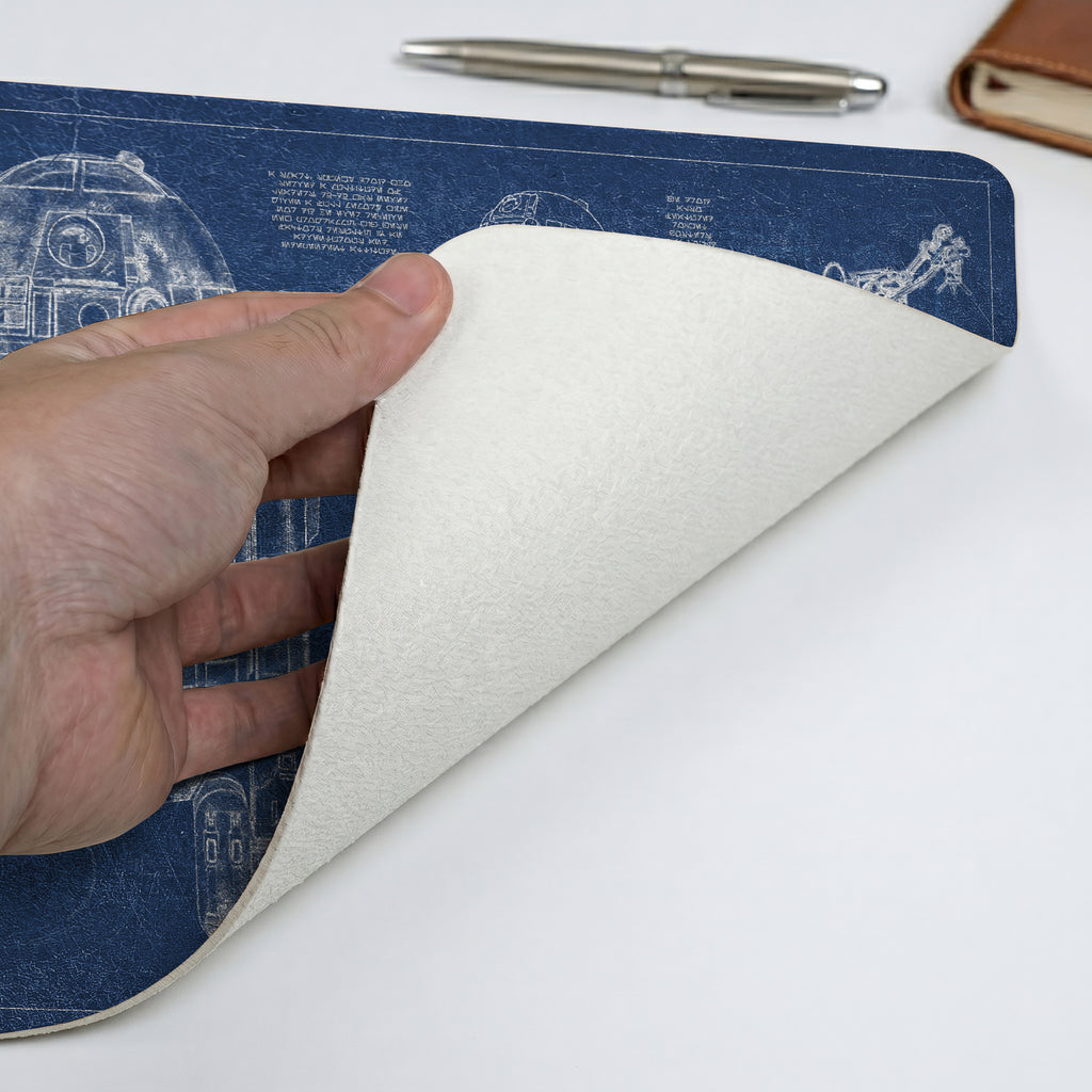 R2-D2 Blueprint Desk Mat - Star Wars Office Accessory Father's Day Gift
