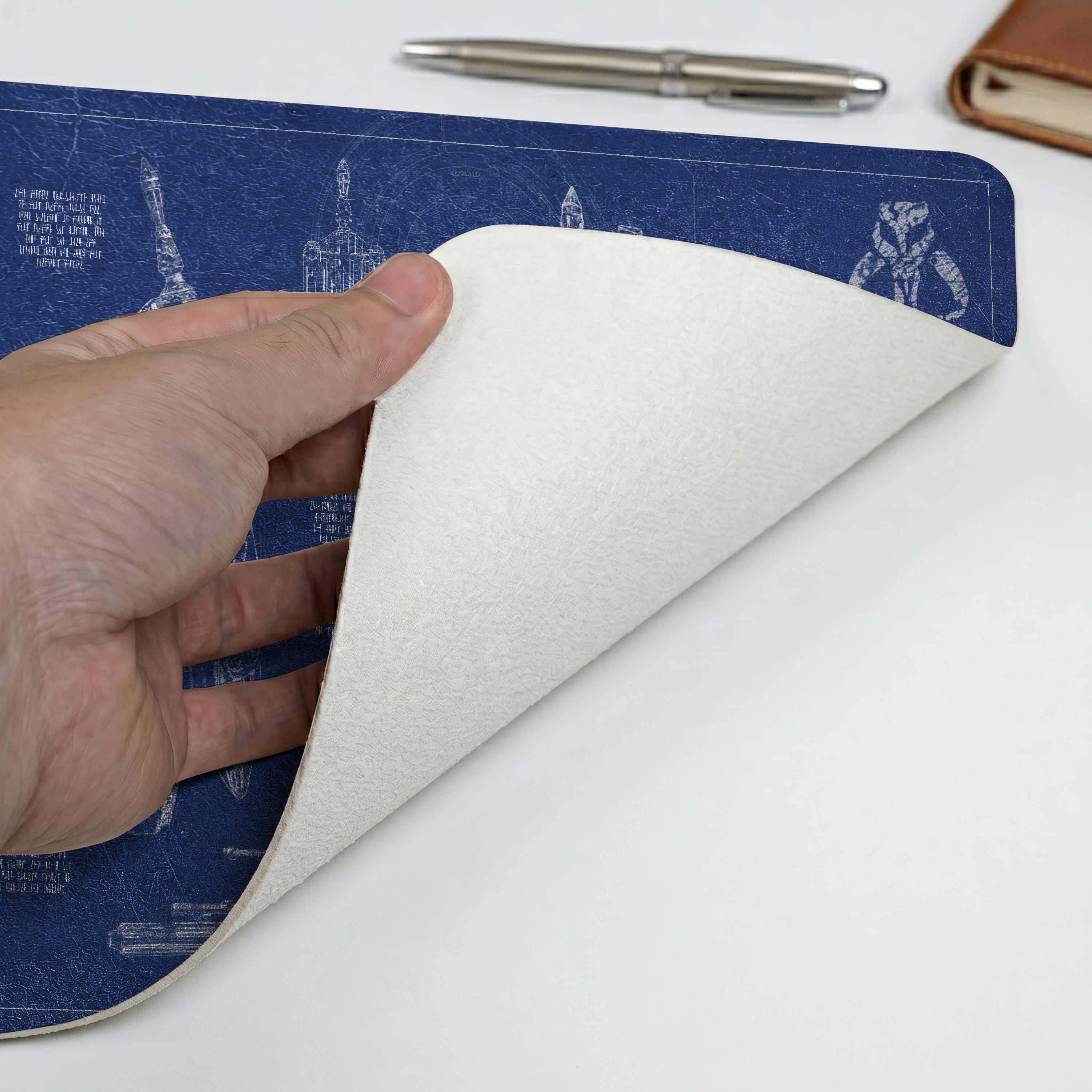 Boba Fett's Armor Blueprint Desk Mat - Star Wars Office Accessory Father's Day Gift