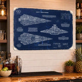 Star Destroyer Blueprint Vintage Metal Sign - Vintage Home Decor Gifts for Fans
