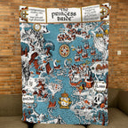 Florin and Guilder Map Art Blanket - Princess Bride Movie Sherpa Blanket Gift for Fans