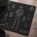 Boba Fett's Armor Blueprint Desk Mat - Star Wars Office Accessory Father's Day Gift