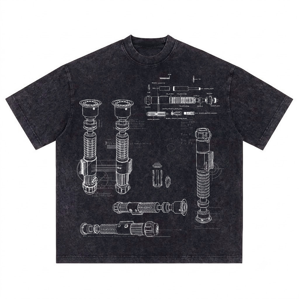 Slave 1 Schematic Wash Tee - Galactic Vintage Wash T-shirt