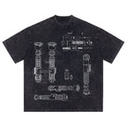 Slave 1 Schematic Wash Tee - Galactic Vintage Wash T-shirt