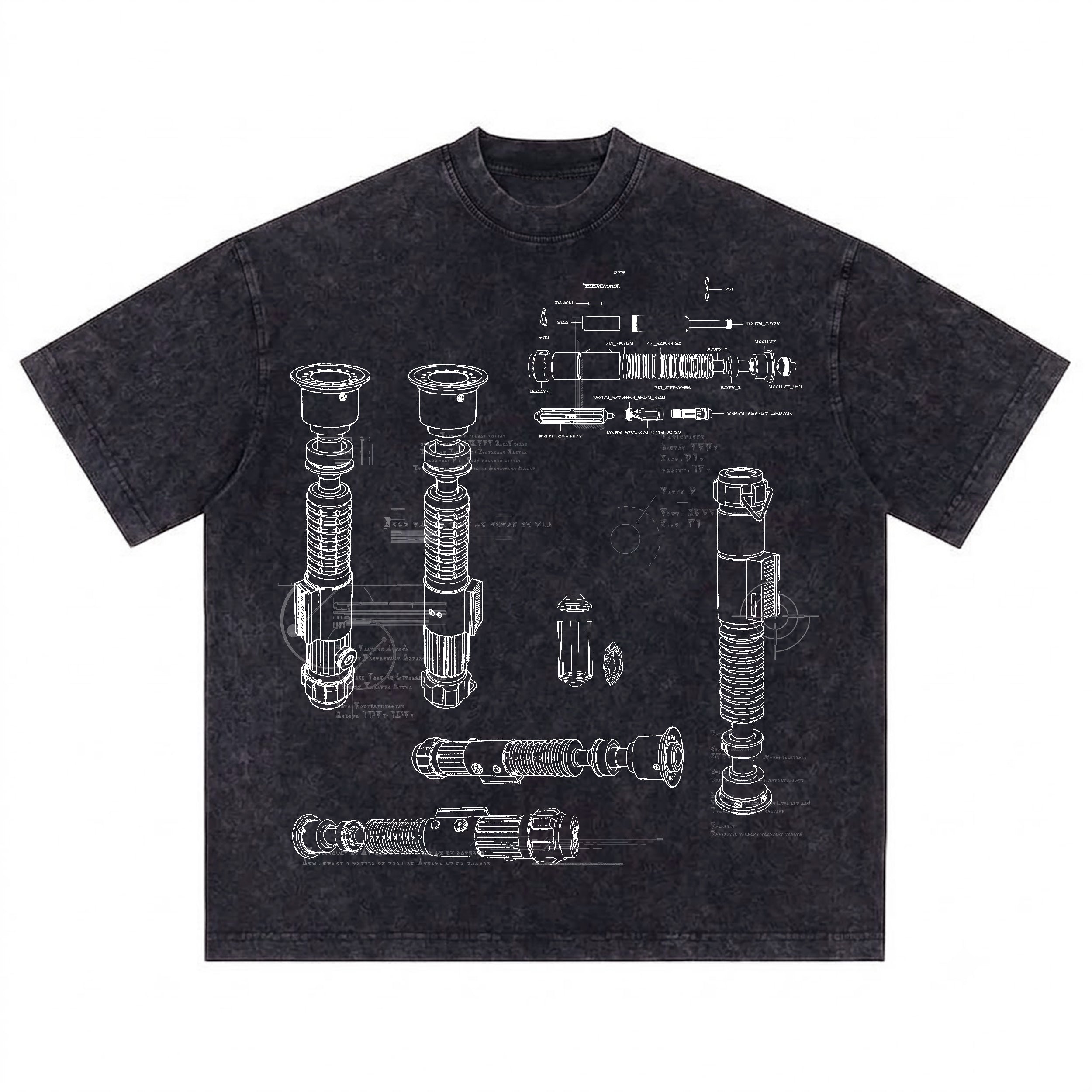 Slave 1 Schematic Wash Tee - Galactic Vintage Wash T-shirt