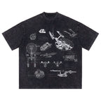 USS Enterprise NCC-1701 Schematic Wash Tee - Sci-fi Movies Vintage Wash T-shirt