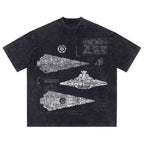 Imperial I-Class Star Destroyer Schematic Wash Tee - Galactic Vintage Wash T-shirt