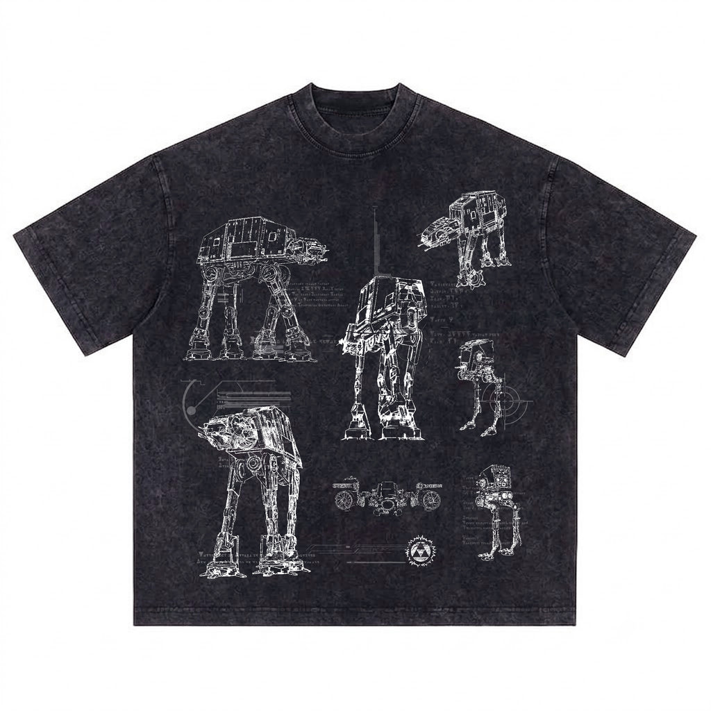 AT-AT Schematic Wash Tee - Galactic Vintage Wash T-shirt