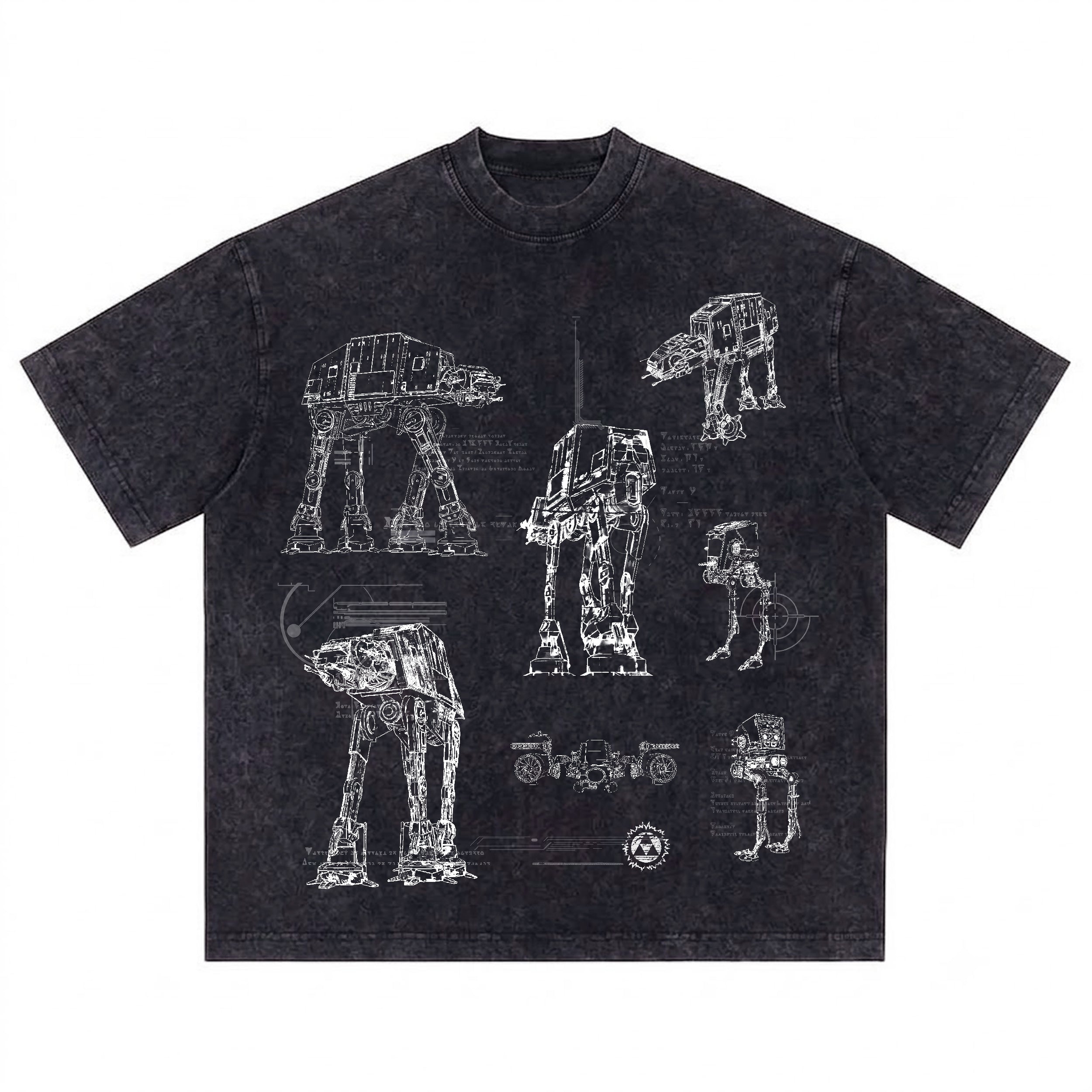 AT-AT Schematic Wash Tee - Galactic Vintage Wash T-shirt