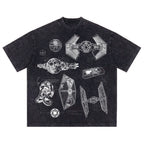 TIE Fighter Schematic Wash Tee - Galactic Vintage Wash T-shirt
