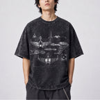 Klingon Starship Schematic Wash Tee - Sci-fi Movies Vintage Wash T-shirt