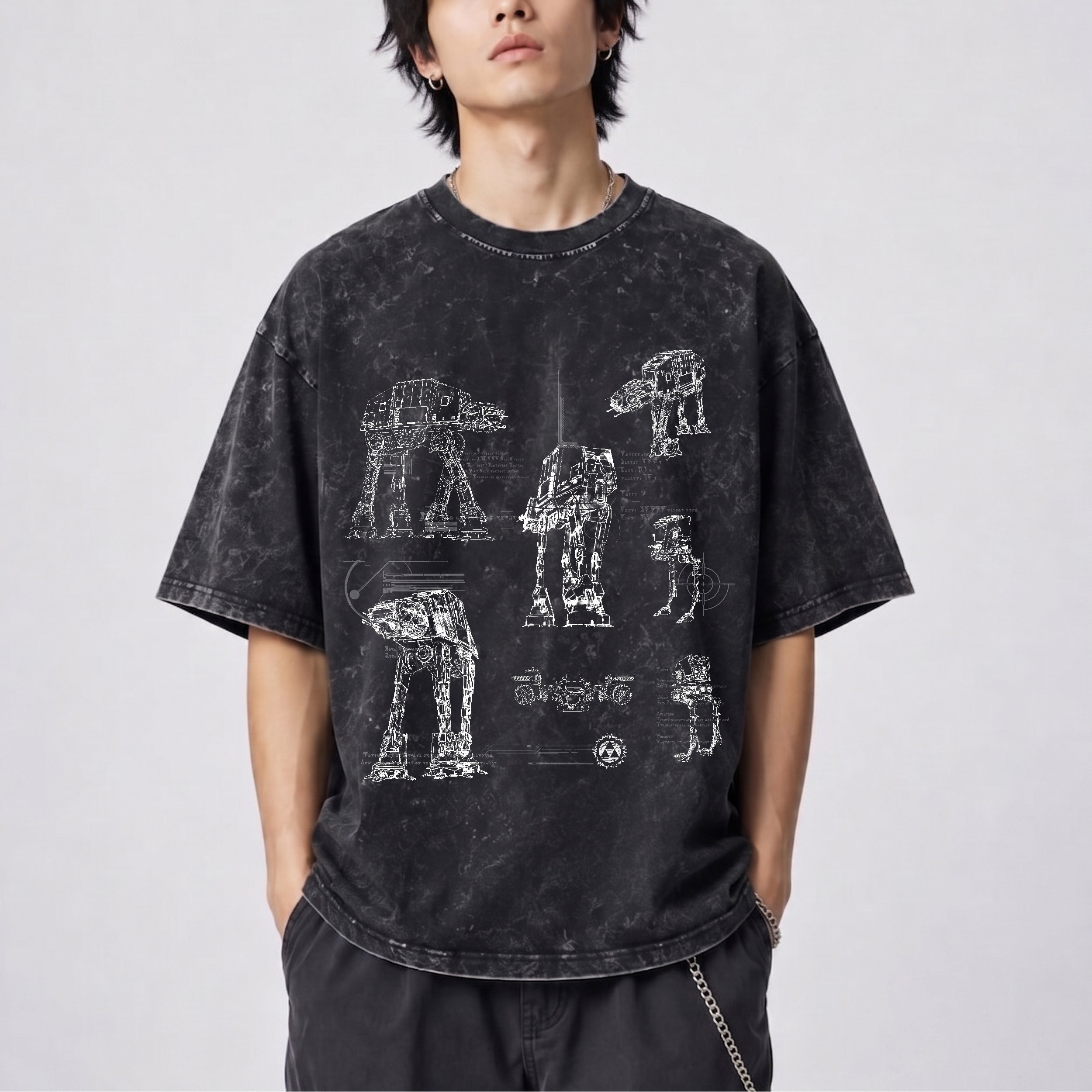 AT-AT Schematic Wash Tee - Galactic Vintage Wash T-shirt