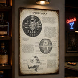 Death Star Blueprint Vintage Metal Sign - Vintage Home Decor Gifts for Fans