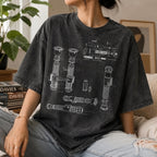 Slave 1 Schematic Wash Tee - Galactic Vintage Wash T-shirt