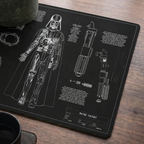 Darth Vader's Equipments Blueprint Desk Mat - Star Wars Office Accessory Father's Day Gift