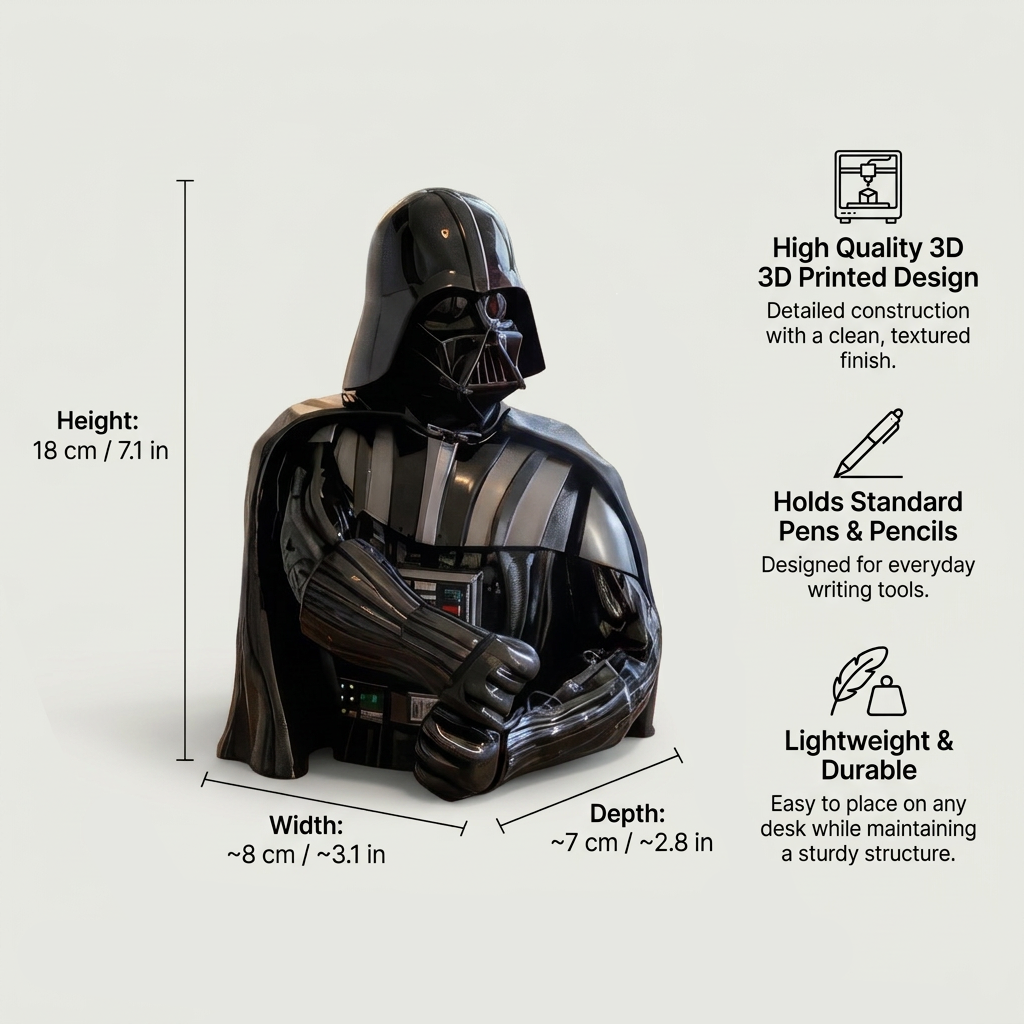 Vader Pen Holder Figure - Unique Office Gift for Every Fan, Christmas Gift for Man