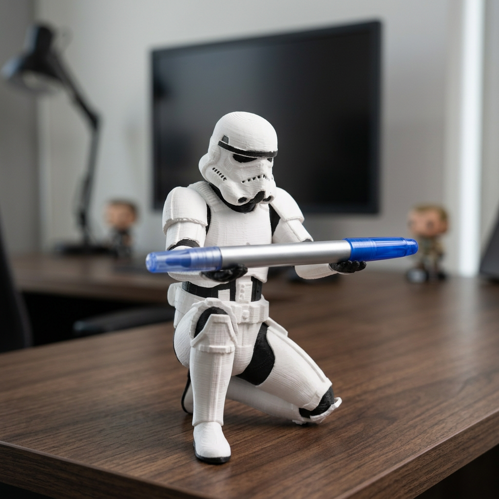 Trooper Pen Holder Figure - Unique Office Gift for Every Fan, Christmas Gift for Man
